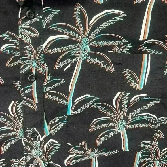 American Eagle Short sleeve Button up Palm Tree Shirt Mens XXL printed 1011 - Picture 2 of 7